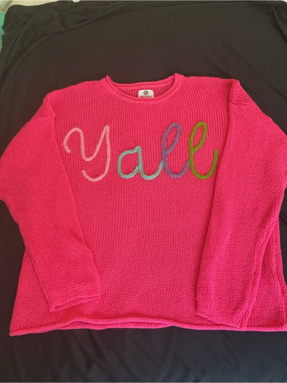 Marleylilly - Women's Pink 'Y'all' Crewneck Sweater